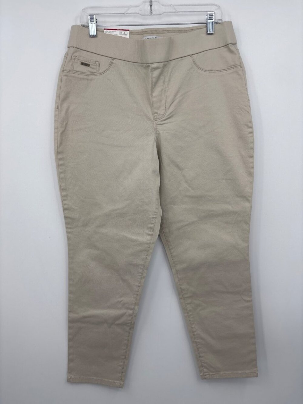Nine West Heidi Pull On Crop Pant Yoga Stretch Beige Size 14 NEW